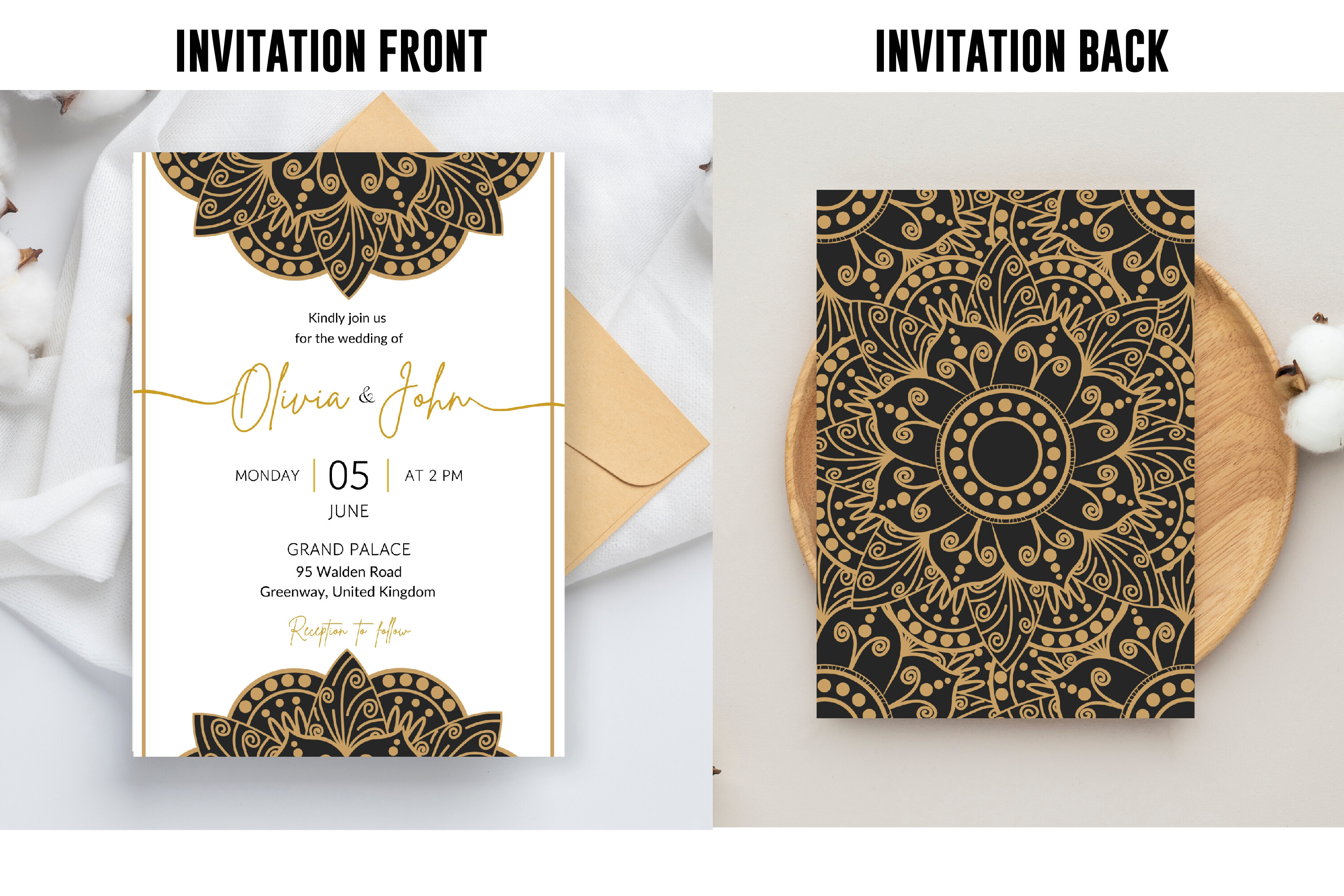 Mandala Wedding Invitation Template