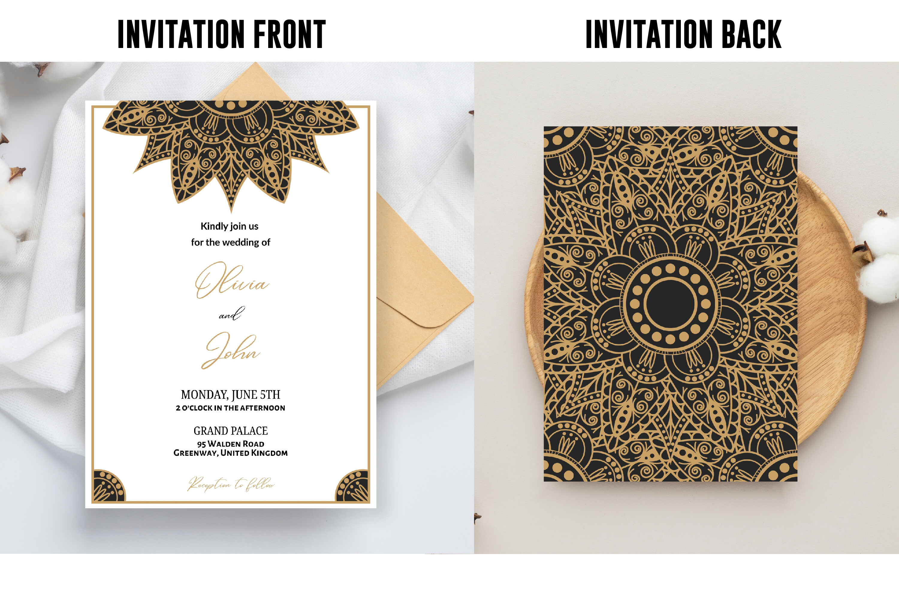 Mandala Wedding Invitation Template