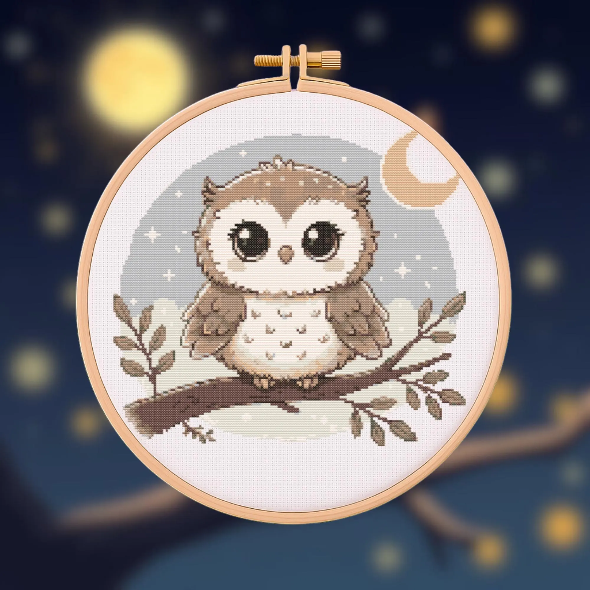 🦉Night Owl Cross Stitch Pattern