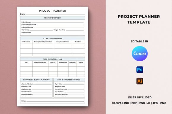 Project Planner Template for Business