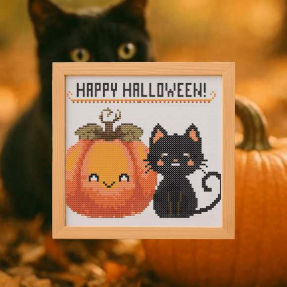 🎃Pumpkin Paws Cross Stitch Pattern