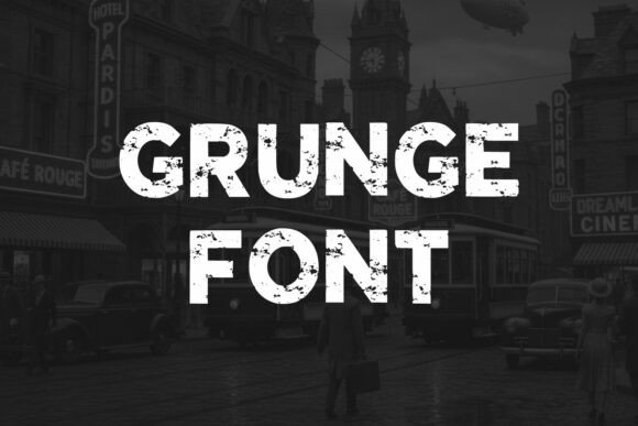 Rought Vintage Font PNG with transparent background - Preview 2