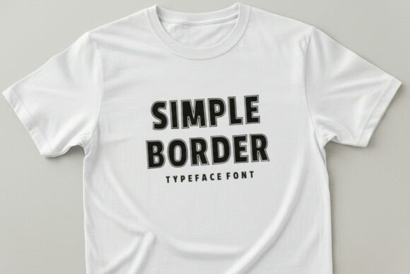 Simple Border Font PNG with transparent background - Preview 1