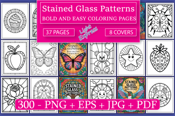 Stained Glass Patterns Coloring Pages