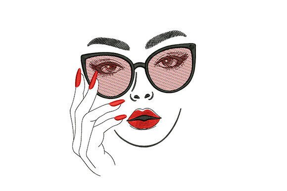 Stylish Woman with Red Sunglasses