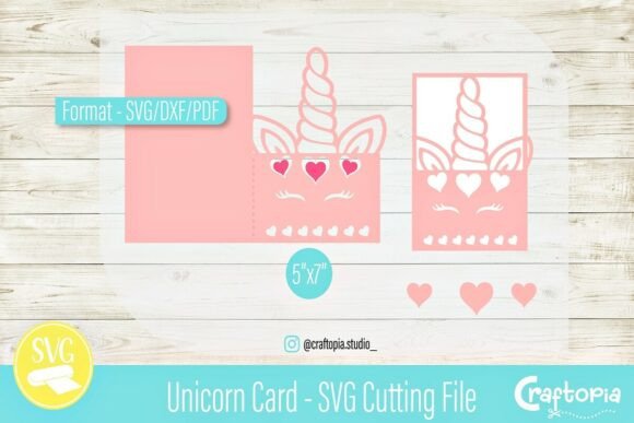 Traditional Unicorn Card – SVG File