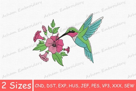 Tropical Floral Hummingbird