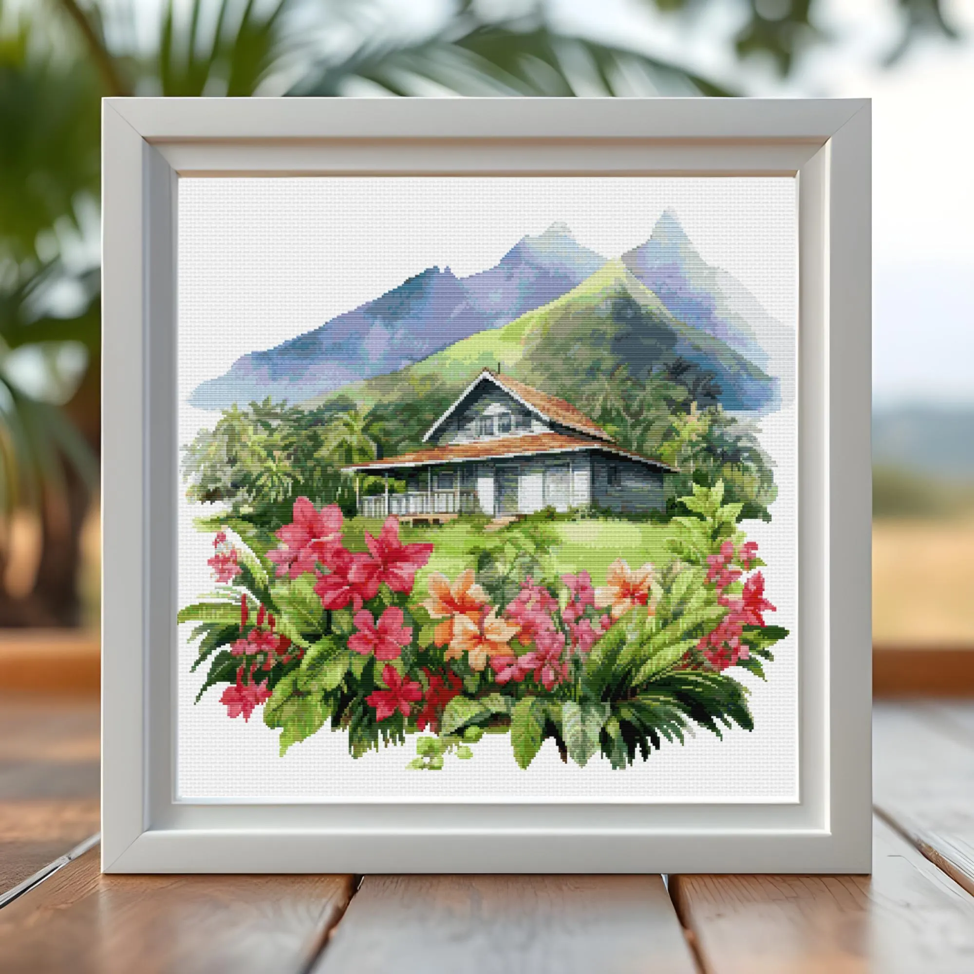 🌴Tropical Retreat Cross Stitch Pattern
