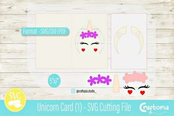 Unicorn Card – SVG Cutting File