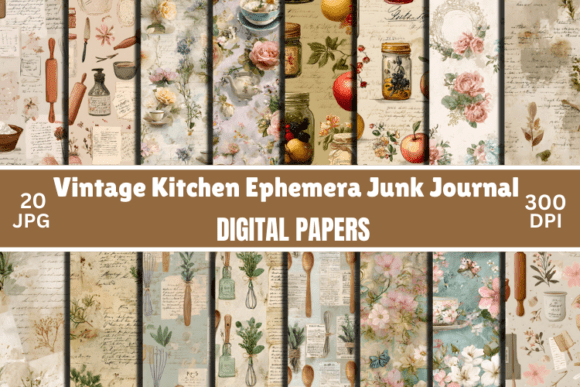 Vintage Kitchen Ephemera Junk Journal