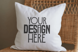 White Square Pillow Mockup