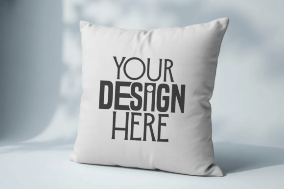 White Throw Pillow Mockup