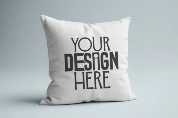 White Throw Pillow Mockup