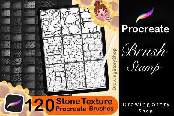 120 Procreate Manga Stone Texture Brush