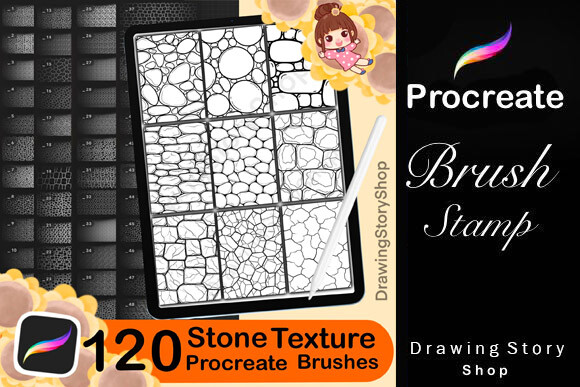 120 Procreate Manga Stone Texture Brush