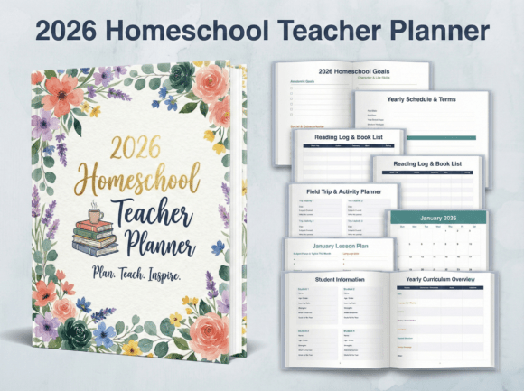 🌸2026 Homeschool Teacher Planner🌟