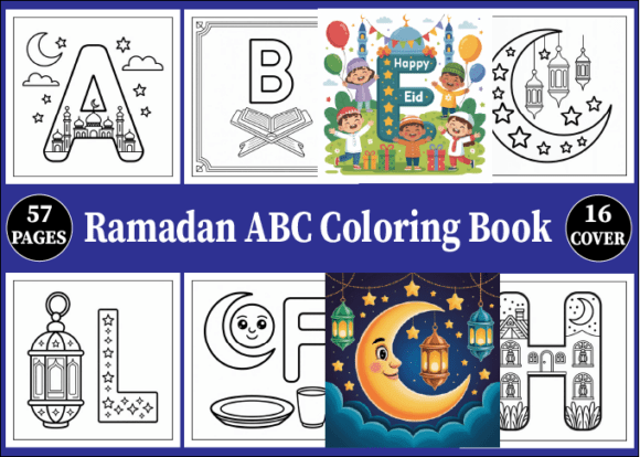 57 Ramadan ABC Coloring Book Kids