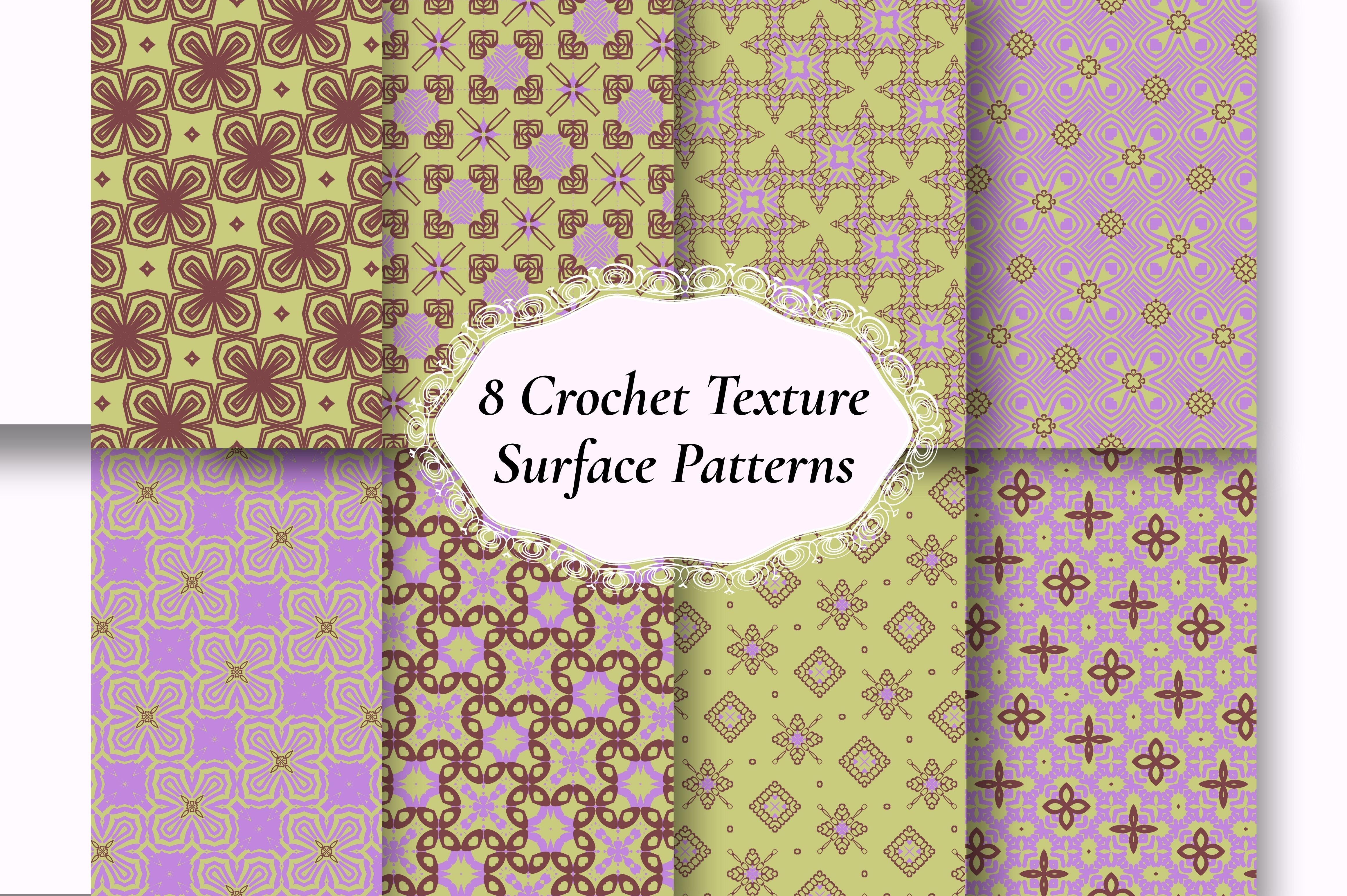8 Boho Crochet Seamless Digital Papers