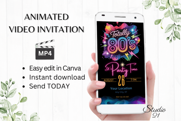 Animated Retro 80's Party Invitation