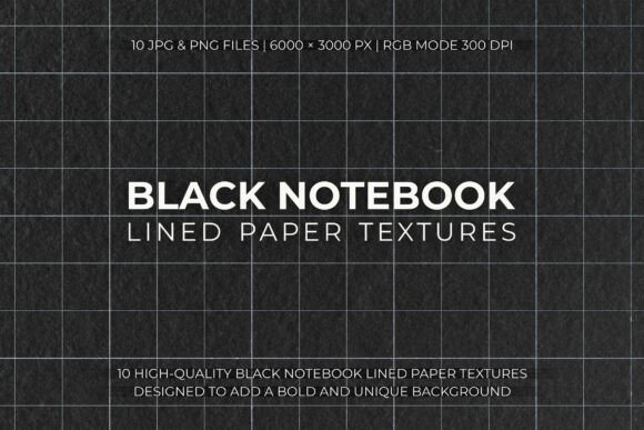 Black Notebook Lined Paper Textures