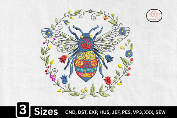 Boho Botanical Floral Bee
