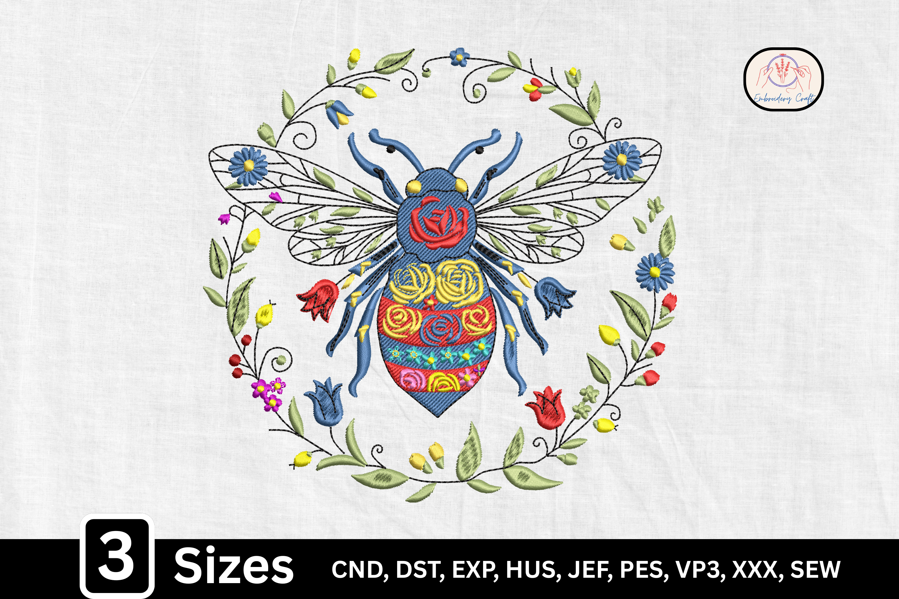 Boho Botanical Floral Bee