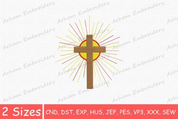 Christian Cross with Sun Rays