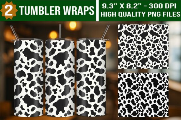 Cow Print 20oz Tumbler Wraps Bundle