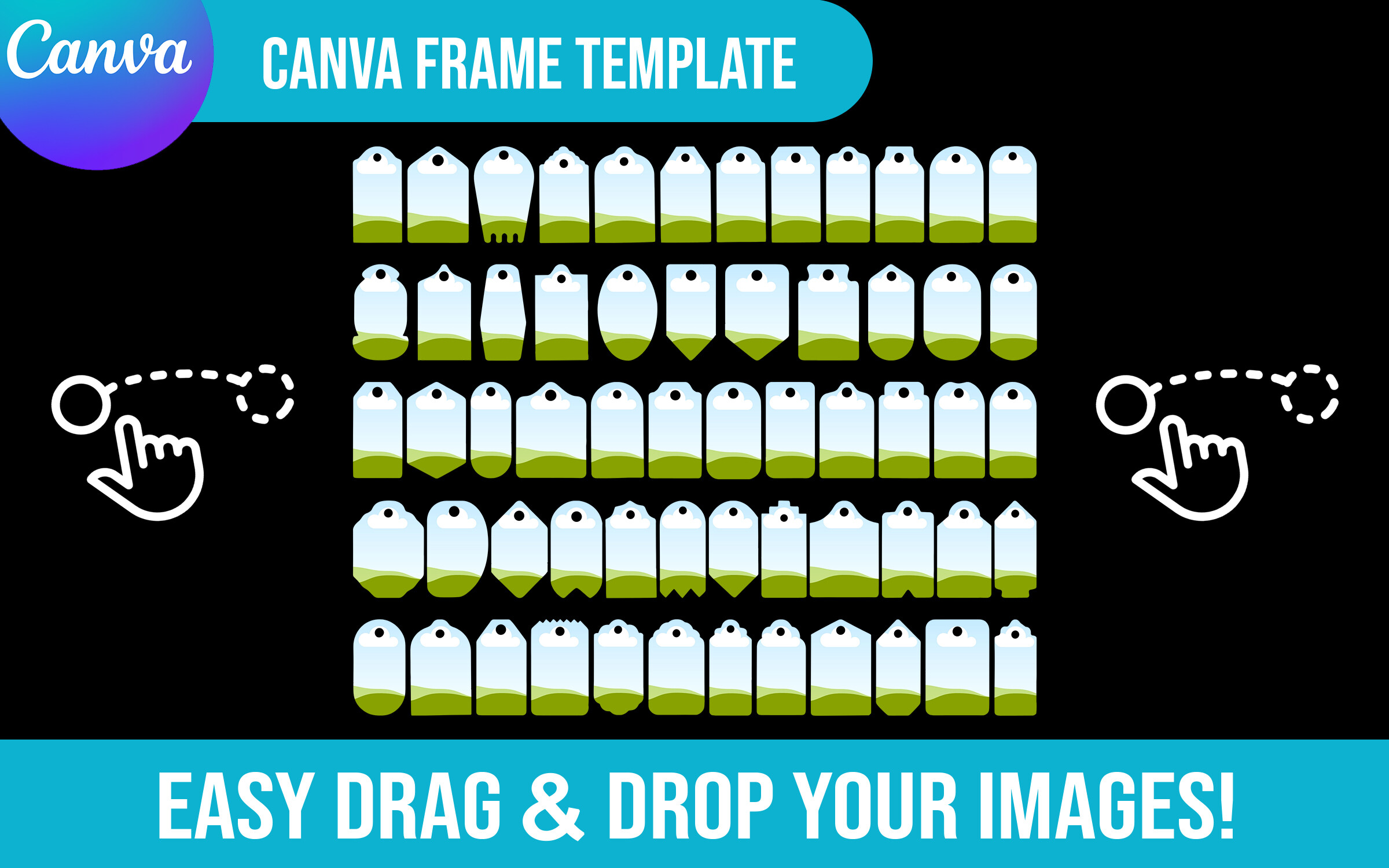 Customizable 69 Tag Canva Frame Template