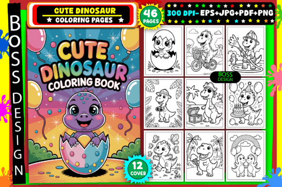 Cute Dinosaur Coloring Pages for Kids
