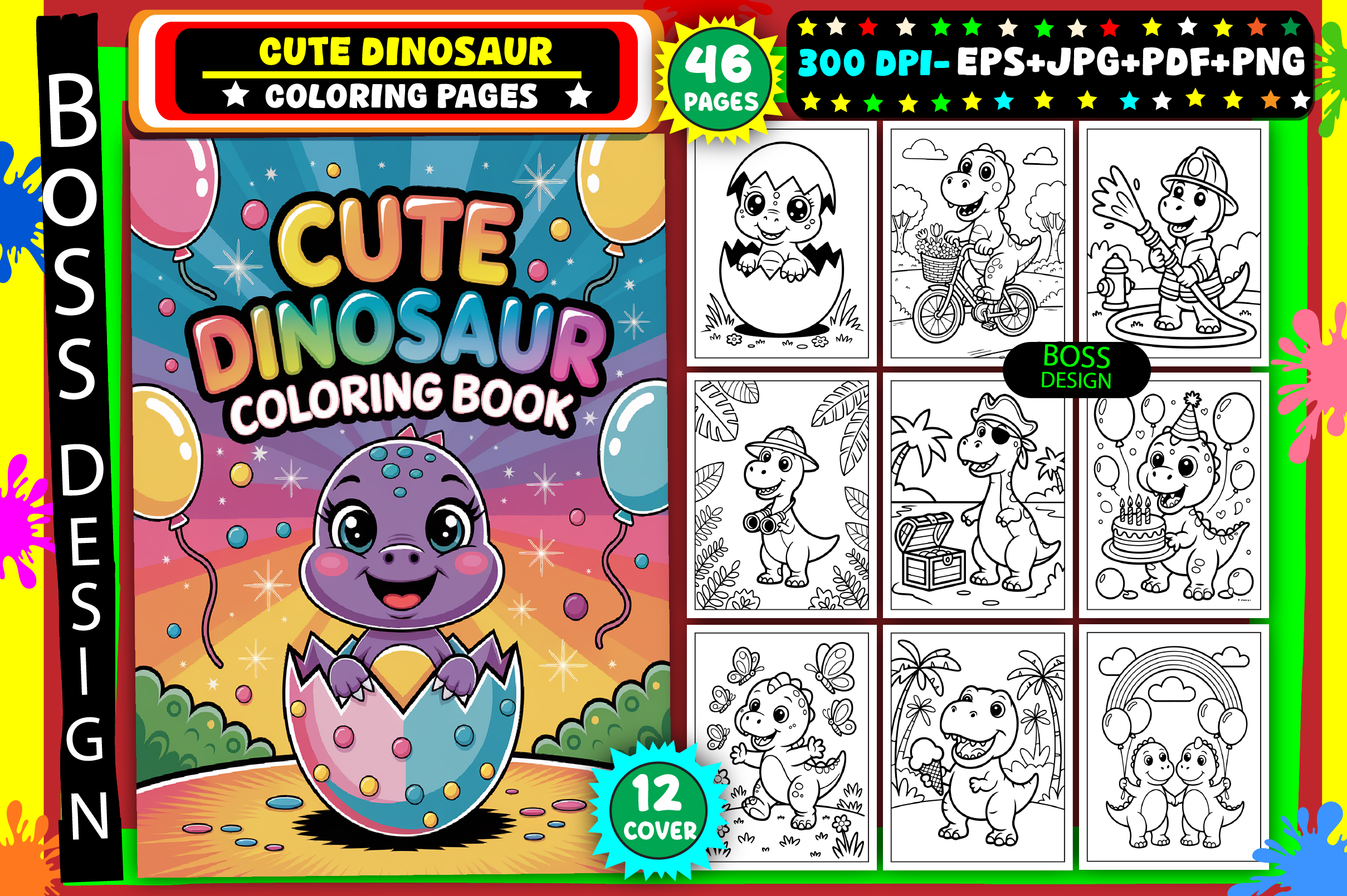 Cute Dinosaur Coloring Pages for Kids