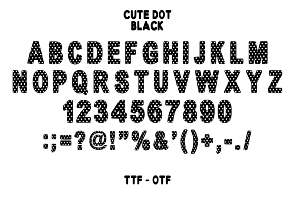 Cute Dot Duo Font PNG with transparent background - Preview 3