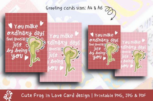 Cute Frog in Love Greeting Card