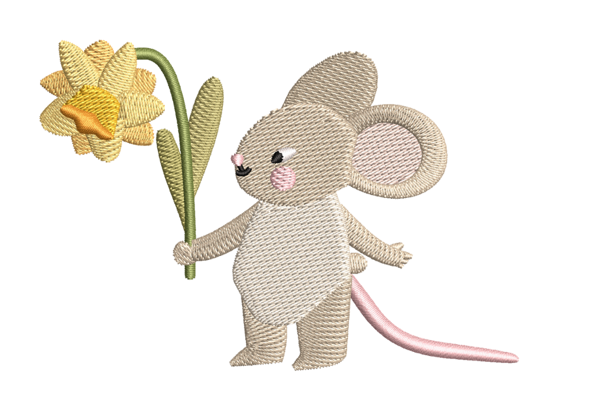 Cute Mouse with Flower