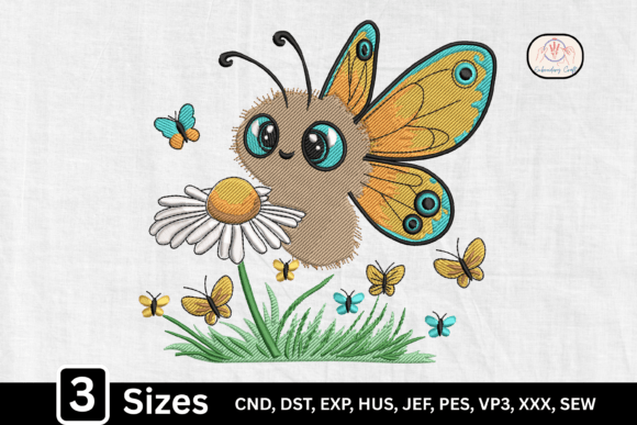 Daisy Butterfly Garden Whimsical Bee