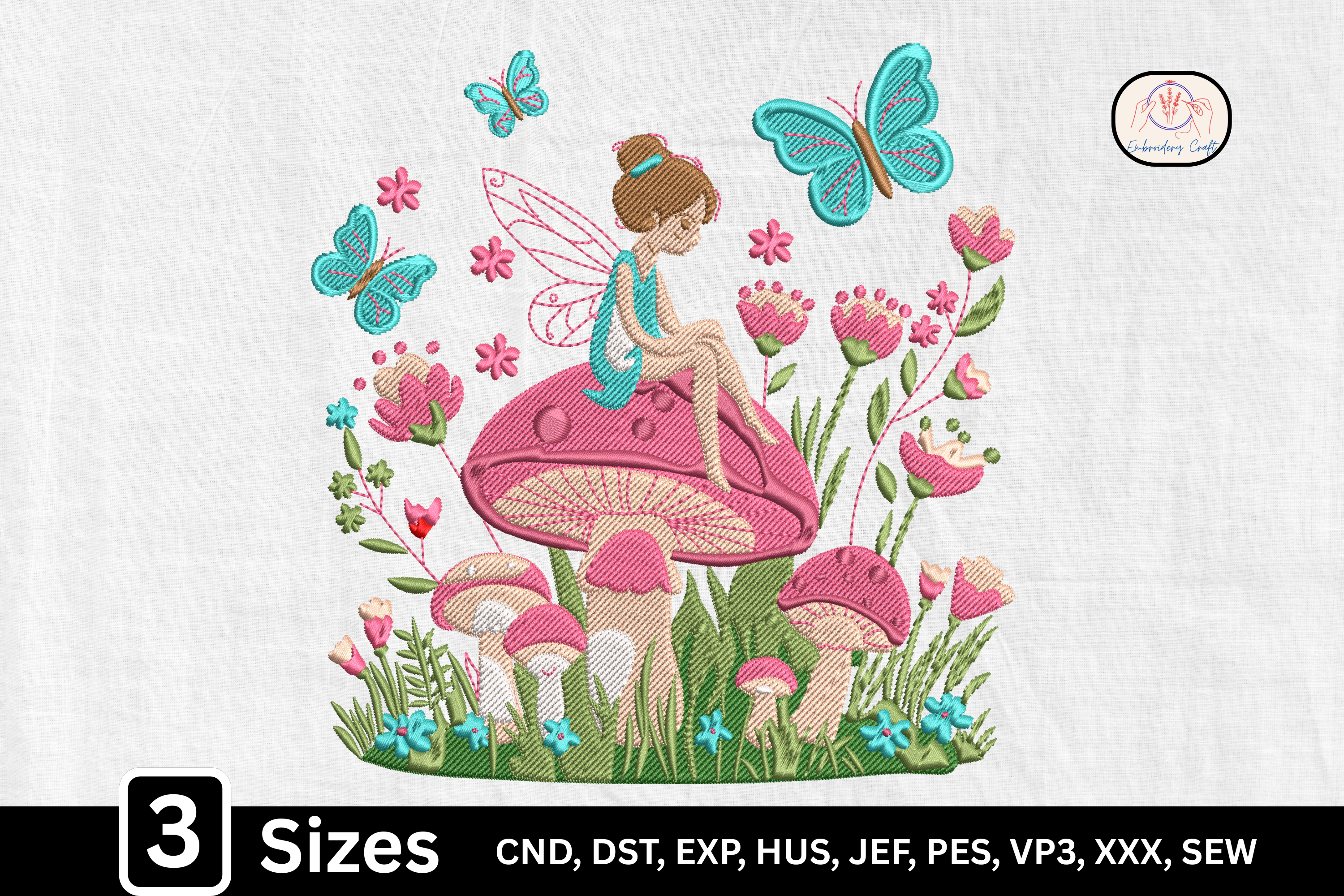 Fantasy Floral Fairy on Mushroom