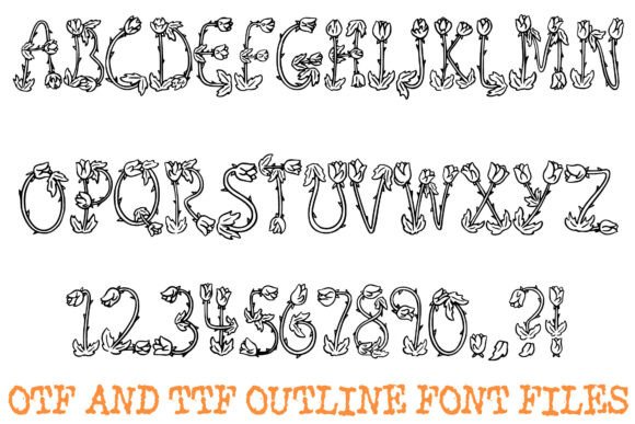 Floral Roses Font - Preview 1