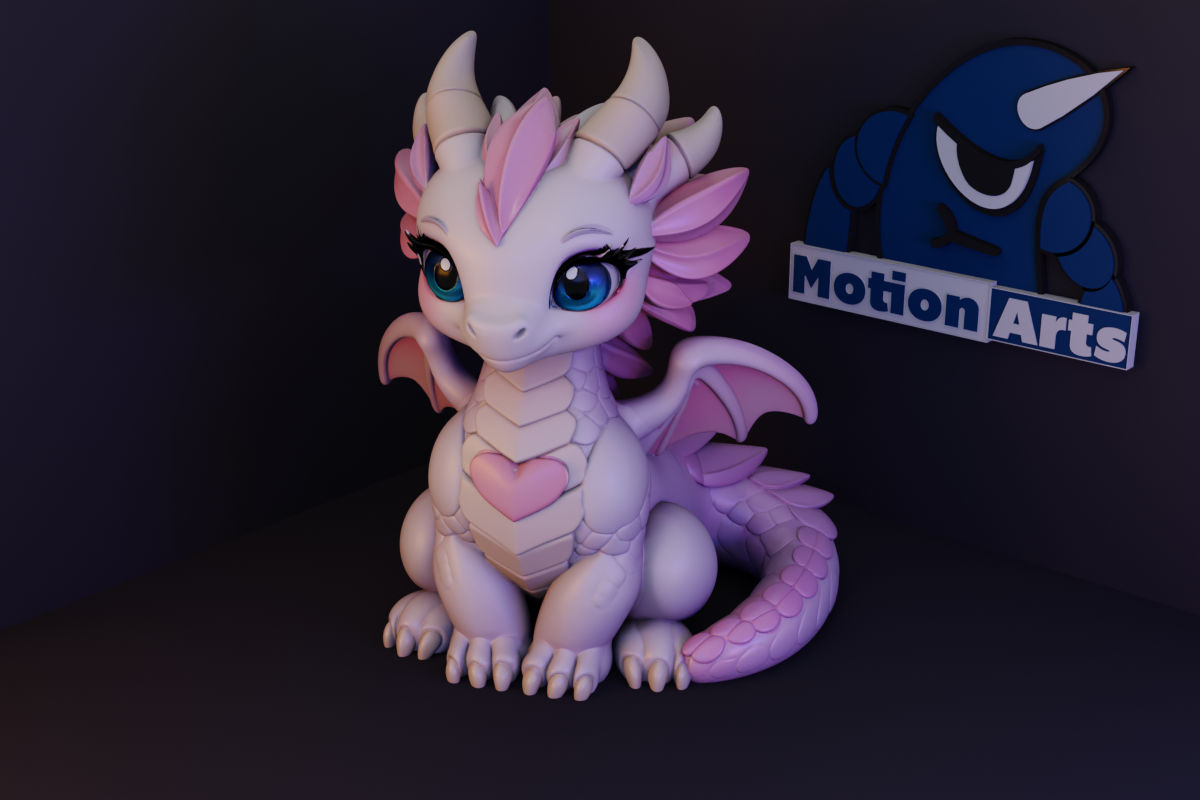 Fluffy Dragon STL 3D Model - Easy 3D Print with Heart Detail - Image 4