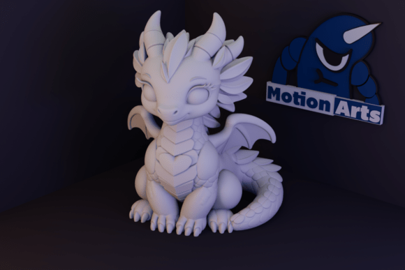 Fluffy Dragon STL 3D Model - Easy 3D Print with Heart Detail - Image 2