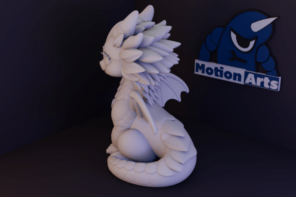 Fluffy Dragon STL 3D Model - Easy 3D Print with Heart Detail - Image 3