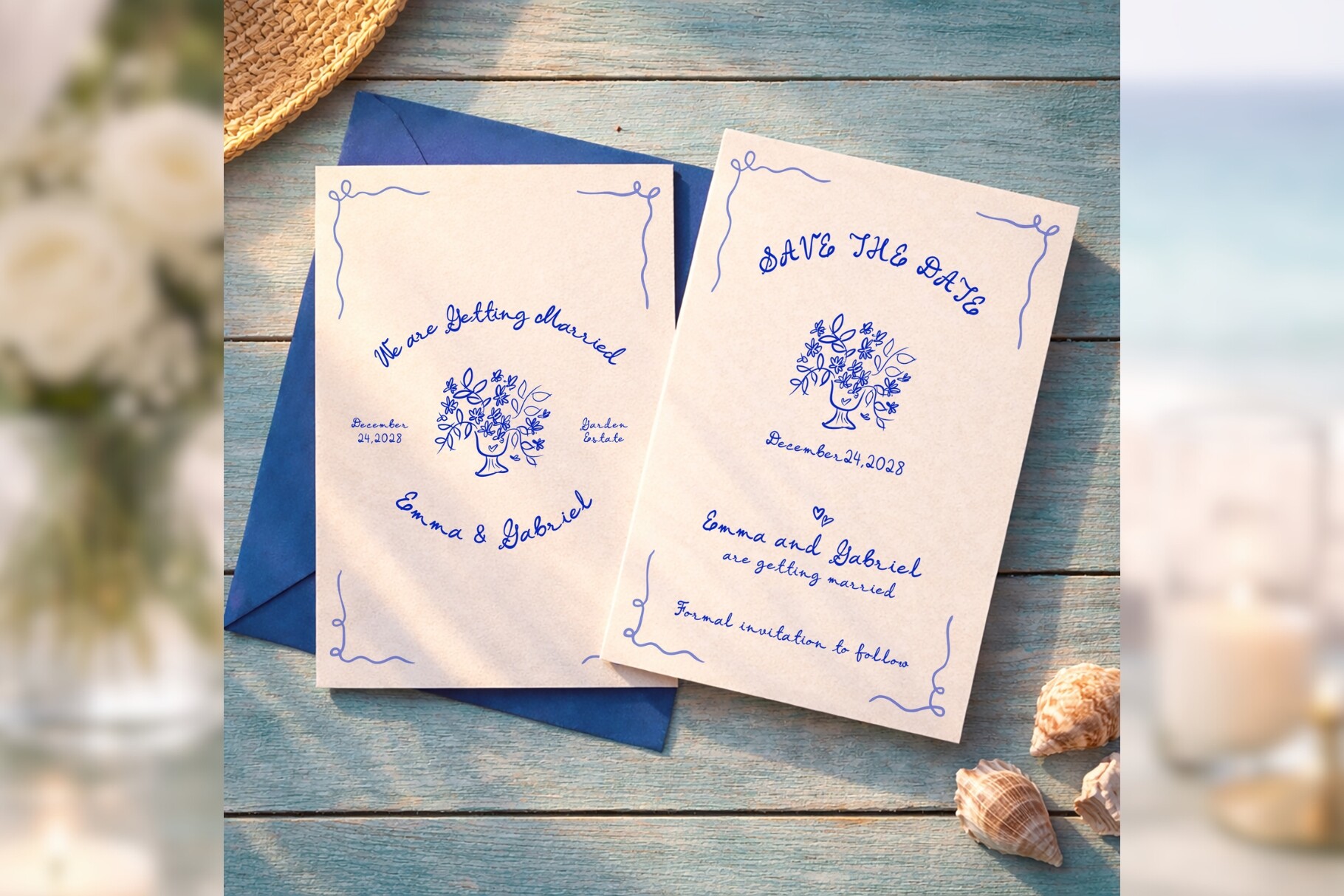 Hand Drawn Save the Date Bd001