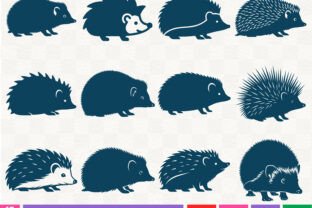 Hedgehog Silhouette SVG Bundle