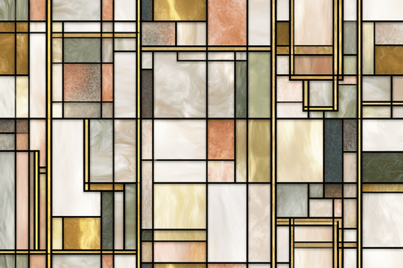 Marbled Earth Tone Stained Glass Grid