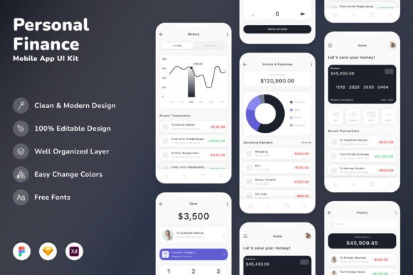 Personal Finance Mobile App UI Kit