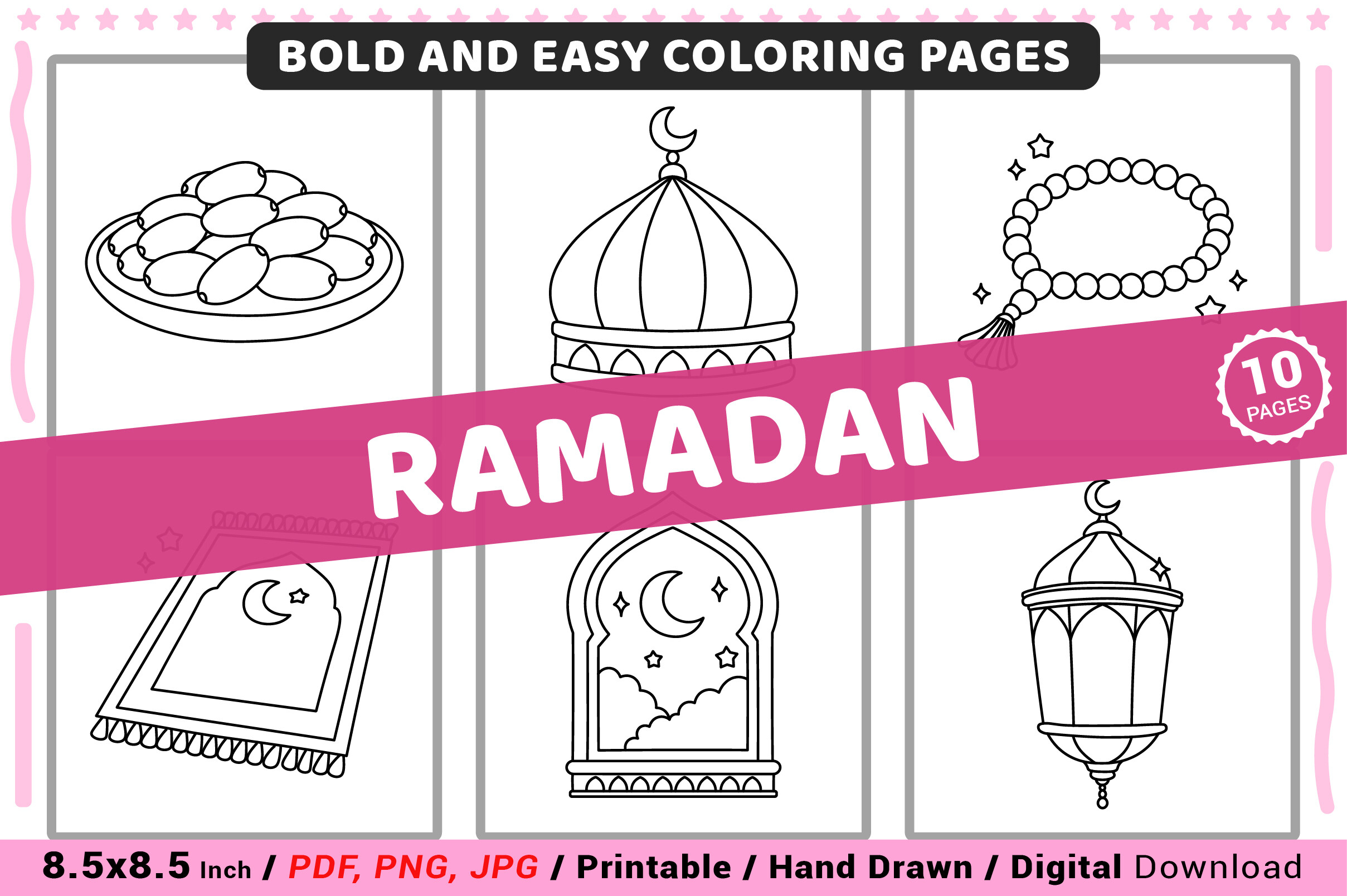 Ramadan Bold and Easy Coloring Pages