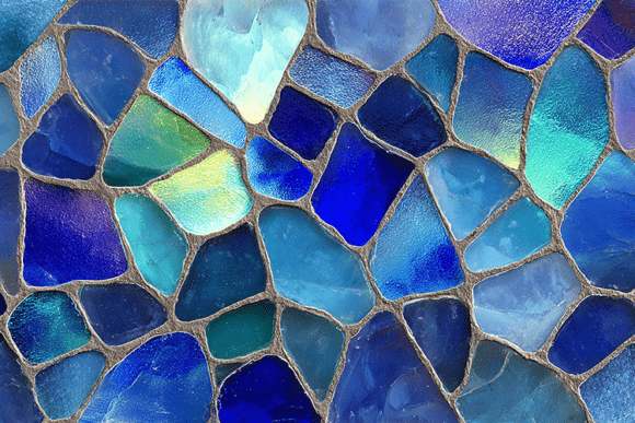 Sea Glass Blue Stone Mosaic Texture