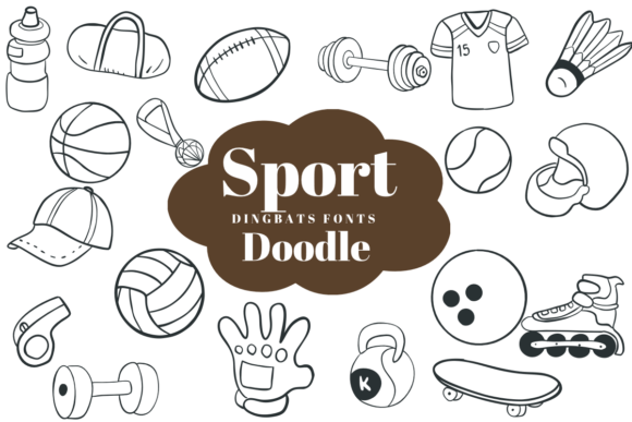 Preview of Sport Doodle dingbat font