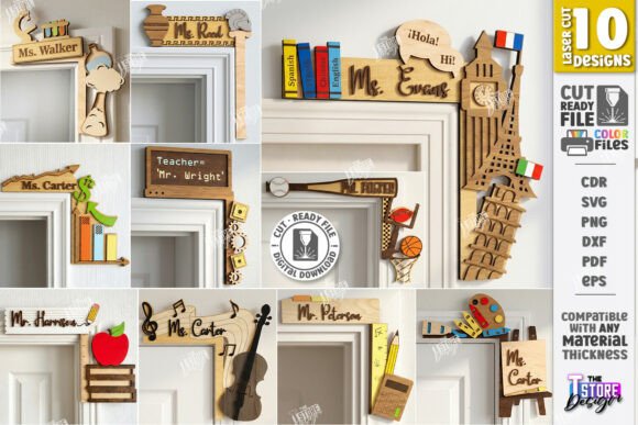 Teacher Door Corner Signs Laser Bundle