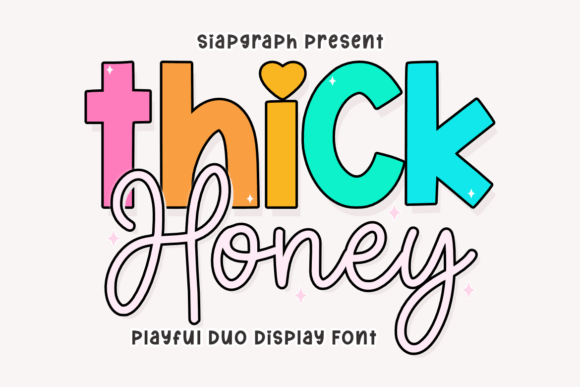 Preview specimen of Thick Honey Duo display font