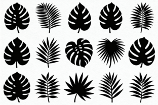 Tropical Leaf Silhouettes Clipart Set